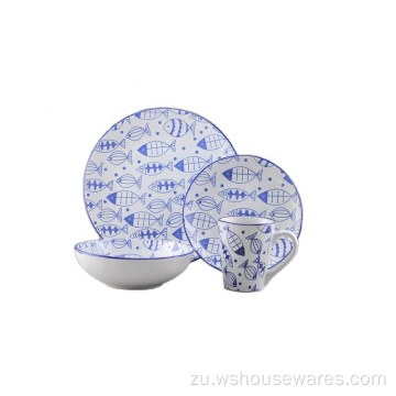 I-porcelain entsha ye-Premium Tableware porcelain imbali enemibala